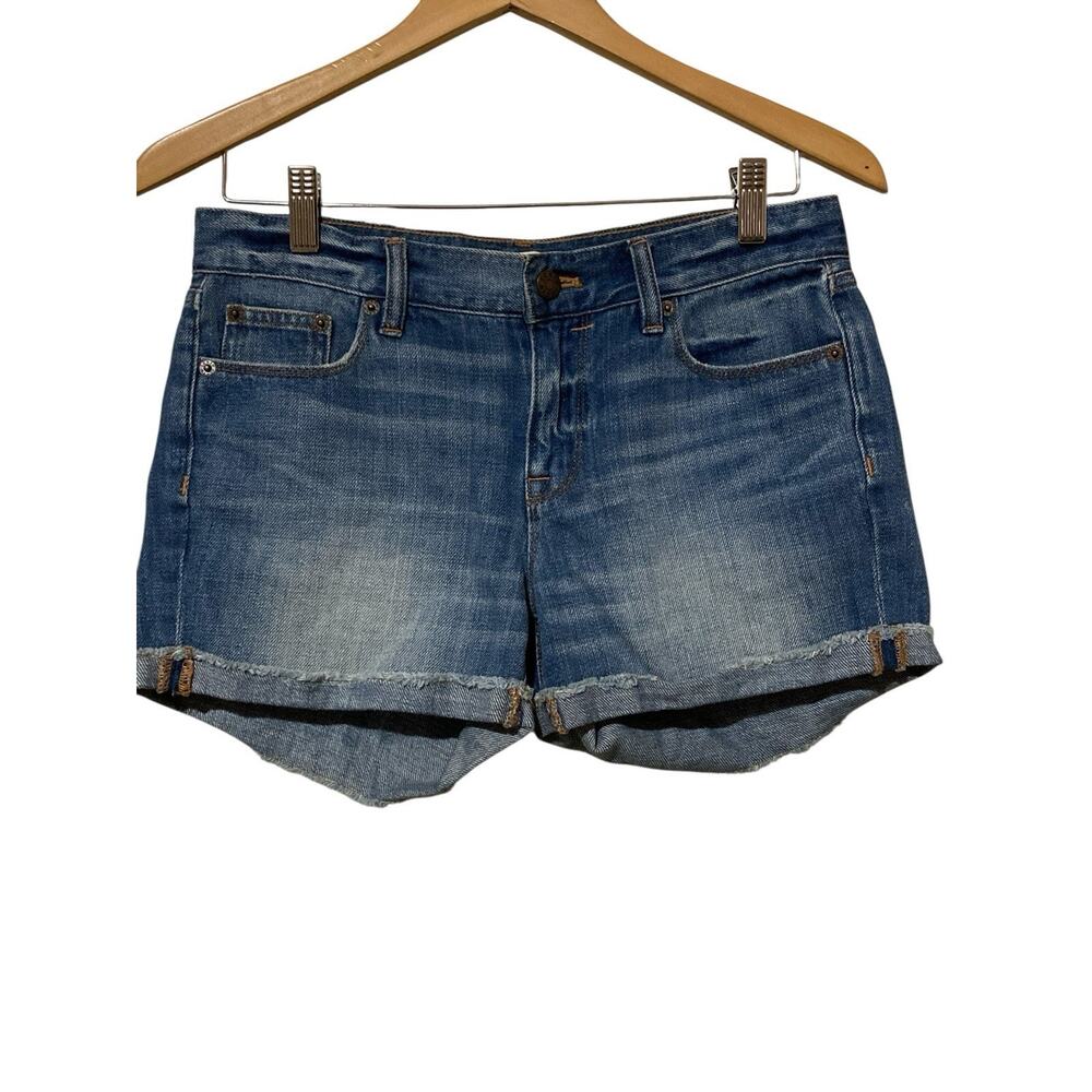 J Crew Womens Denim Jean Shorts Size 25 Cuffed stretch